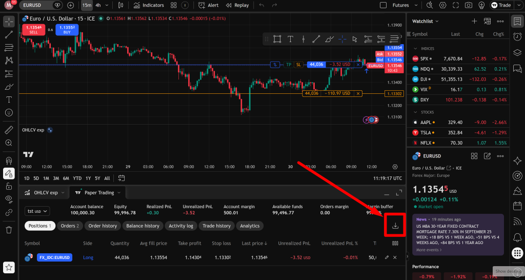 FTO Import TradingView Export step2