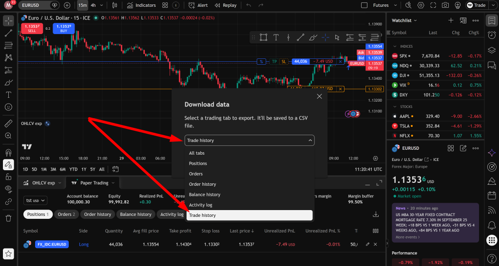 FTO Import TradingView Export step3