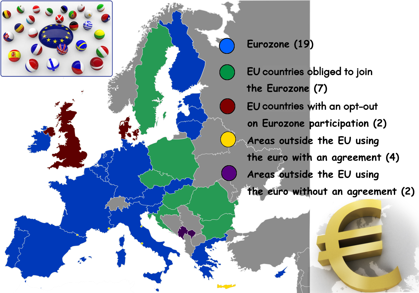 Countries using EUR currency