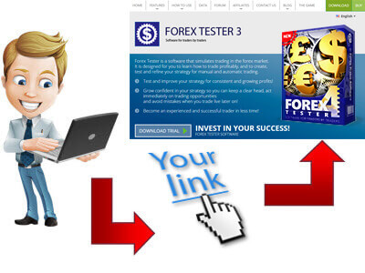 Click on Forex Tester's affiliate link