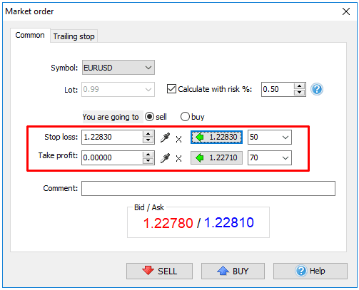 How to place market order in Forex Tester software