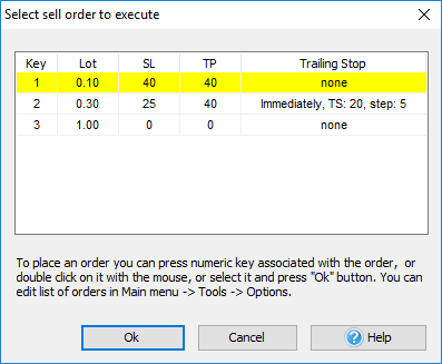 Forex Tester trading simulator: How to select sell order to execute